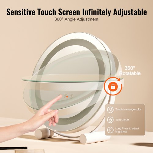 12 Vanity Mirror With Lights LED Makeup Mirror 3 Color Lighting Modes
