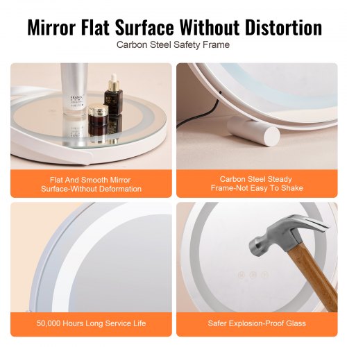 12 Vanity Mirror With Lights LED Makeup Mirror 3 Color Lighting Modes