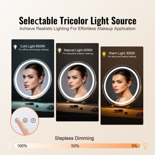 20 Vanity Mirror With Lights LED Makeup Mirror 3 Color Lighting Modes