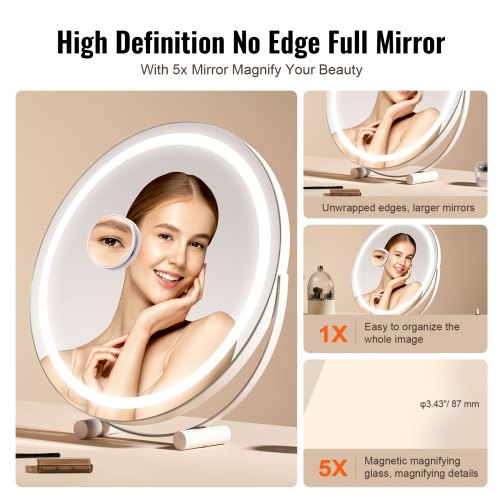 20 Vanity Mirror With Lights LED Makeup Mirror 3 Color Lighting Modes
