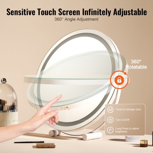 20 Vanity Mirror With Lights LED Makeup Mirror 3 Color Lighting Modes