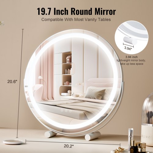 20 Vanity Mirror With Lights LED Makeup Mirror 3 Color Lighting Modes
