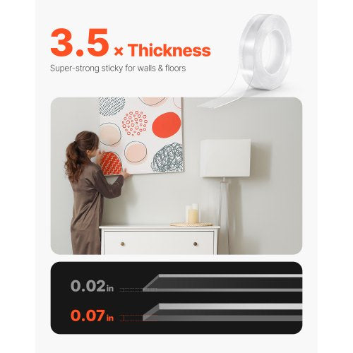 Double Sided Tape Heavy Duty 16 ft Long Nano Mounting Tape Strong Adhesive