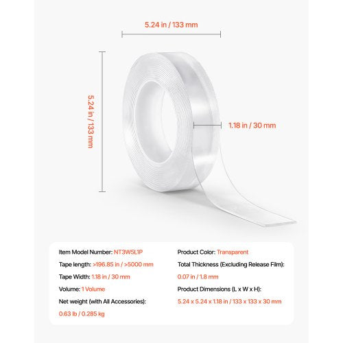 Double Sided Tape Heavy Duty 16 ft Long Nano Mounting Tape Strong Adhesive