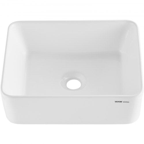 Rectangle Vessel Sink 16 x 12 Bathroom Vessel Sink Countertop White