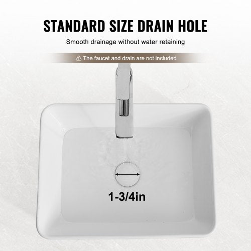 Rectangle Vessel Sink 19 x 147 Bathroom Vessel Sink Countertop White