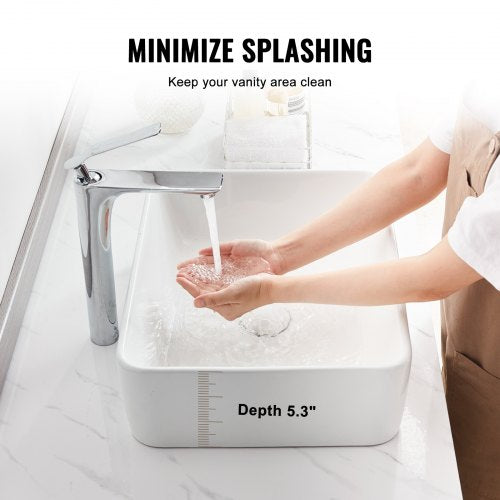 Rectangle Vessel Sink 19 x 147 Bathroom Vessel Sink Countertop White