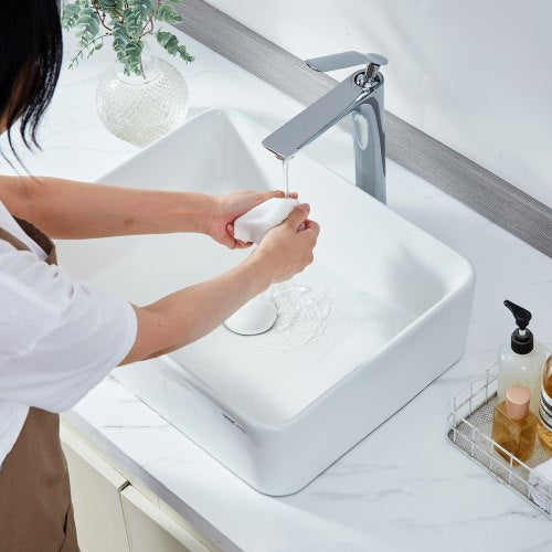 Rectangle Vessel Sink 19 x 147 Bathroom Vessel Sink Countertop White