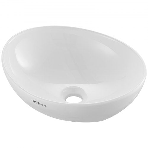 Oval Vessel Sink 16 x 134 Bathroom Vessel Sink Bowl Countertop White