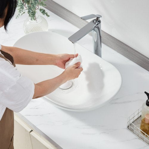 Oval Vessel Sink 233 x 142 Bathroom Vessel Sink Bowl Countertop White