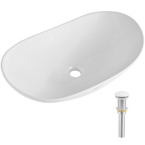 Oval Vessel Sink 233 x 142 Bathroom Vessel Sink Bowl Countertop White