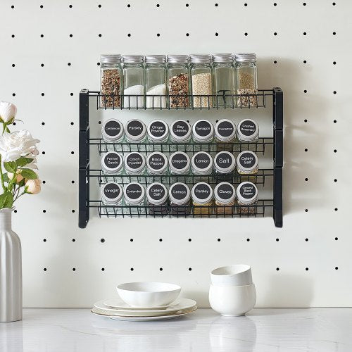 Detachable Spice Rack Organizer for Cabinet 4 Tie Stackable Seasoning
