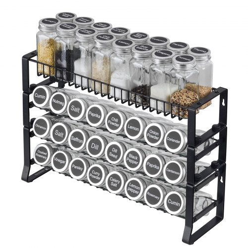 Detachable Spice Rack Organizer for Cabinet 4 Tie Stackable Seasoning