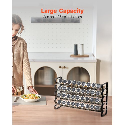 Spice Rack Organizer for Cabinet Spice Organizer with 36 Empty Spice Jars