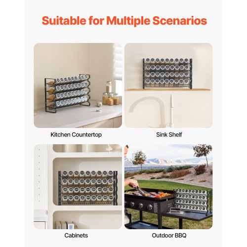 Spice Rack Organizer for Cabinet Spice Organizer with 36 Empty Spice Jars