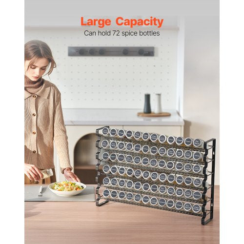 Spice Rack Organizer for Cabinet Spice Organizer with 72 Empty Spice Jars