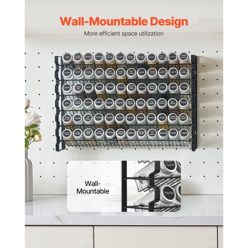 Spice Rack Organizer for Cabinet Spice Organizer with 72 Empty Spice Jars