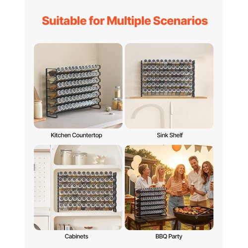 Spice Rack Organizer for Cabinet Spice Organizer with 72 Empty Spice Jars