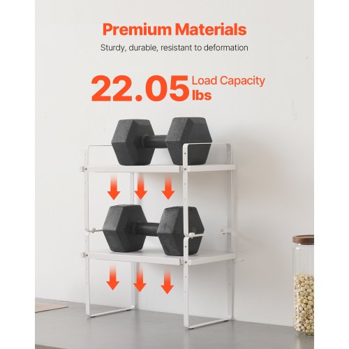 Adjustable Kitchen Cabinet Shelf Organizer Expandable 2 Tier Cabinet Shelf