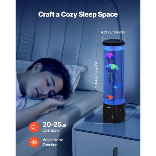 Sensory Bubble Tube Lamp 16 Color Changing Light Effects Water Fish Lamp