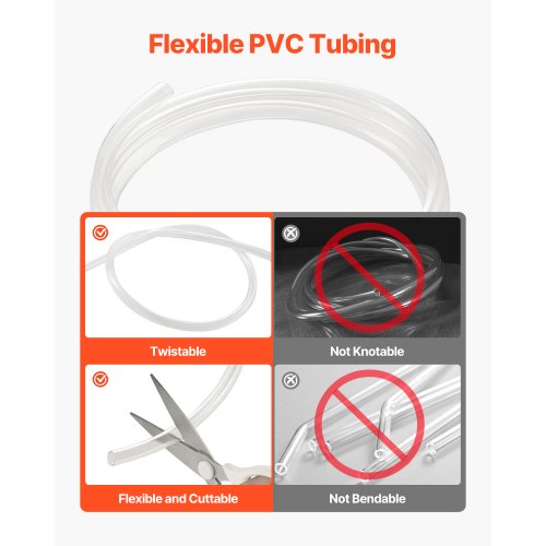 Clear Vinyl Tubing 12 ID x 58 OD 10FT Plastic PVC Tubing Flexible and Cuttable