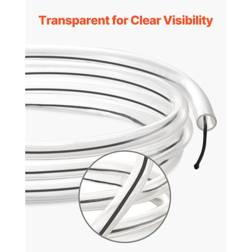 Clear Vinyl Tubing 12 ID x 58 OD 10FT Plastic PVC Tubing Flexible and Cuttable
