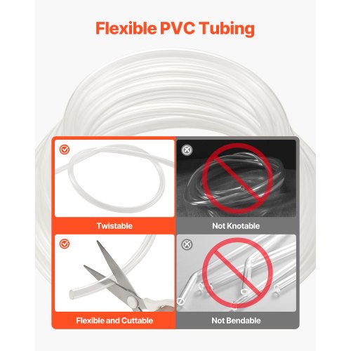 Clear Vinyl Tubing 38 ID x 12 OD 50FT Plastic PVC Tubing Flexible and Cuttable