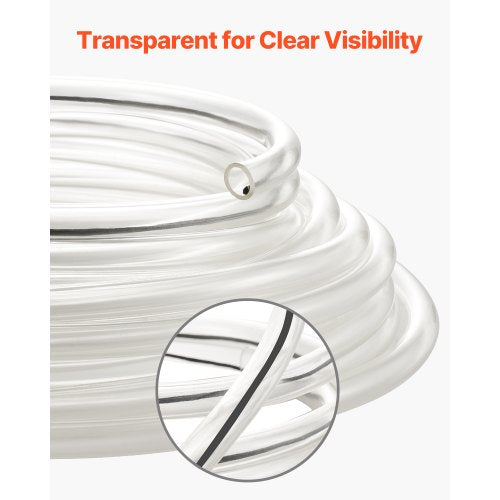 Clear Vinyl Tubing 38 ID x 12 OD 50FT Plastic PVC Tubing Flexible and Cuttable