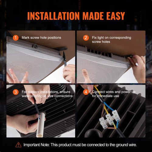 LED Canopy Light 150W 16500LM 5000K Daylight Commercial Industrial Outdoor