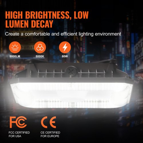 4 Pack LED Canopy Lights 80W 8800LM 5000K Daylight Commercial Industrial