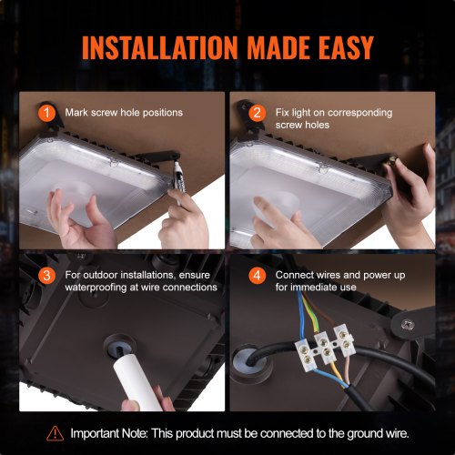 4 Pack LED Canopy Lights 80W 8800LM 5000K Daylight Commercial Industrial