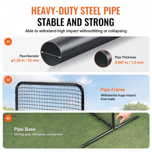 I Screen Baseball for Batting Cage 7x4 ft Baseball Softball Safety Screen