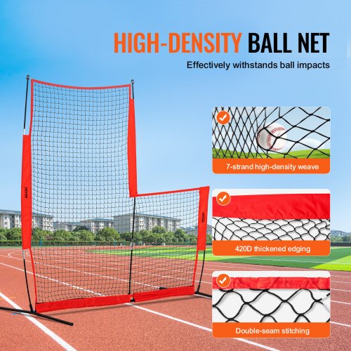 L Screen Baseball for Batting Cage 7x7 ft Baseball Softball Safety