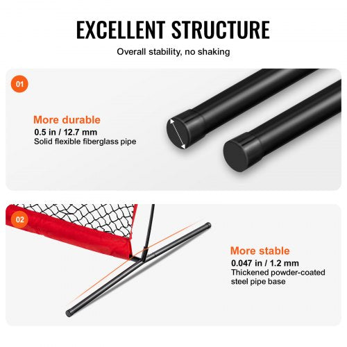 L Screen Baseball for Batting Cage 7x7 ft Baseball Softball Safety