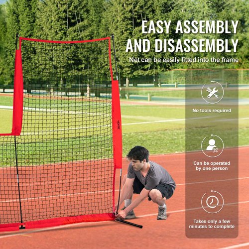 L Screen Baseball for Batting Cage 7x7 ft Baseball Softball Safety