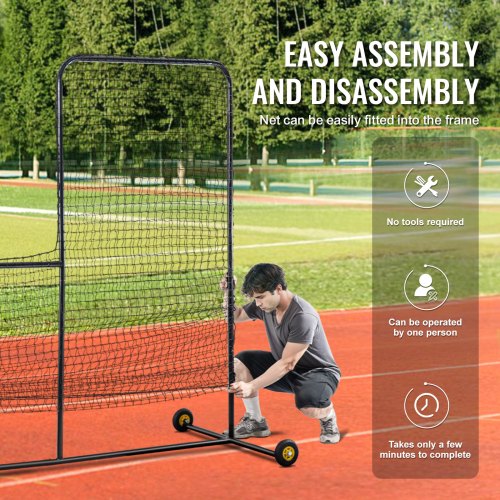 L Screen Baseball for Batting Cage 7x7 ft Softball Safety Screen Body