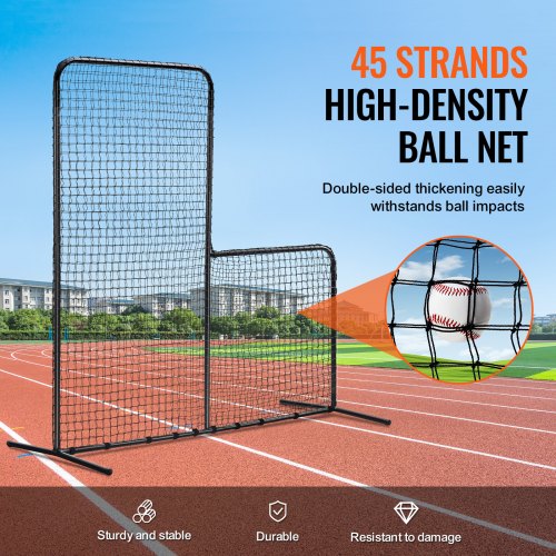 L Screen Baseball for Batting Cage 7x7 ft Baseball Softball Safety Screen