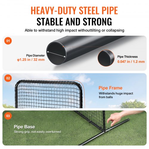 L Screen Baseball for Batting Cage 7x7 ft Baseball Softball Safety Screen