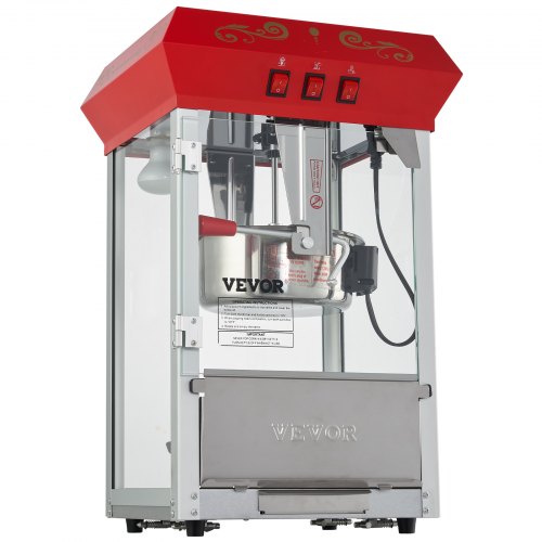 Popcorn Popper Machine 8 Oz Countertop Popcorn Maker 850W 48 Cups Red