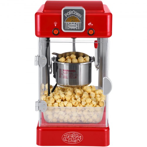 Popcorn Maker 300W Popcorn Popper Machine 25 Oz Kettle Makes 4 QT per Batch