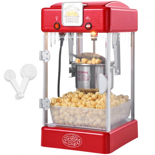 Popcorn Maker 300W Popcorn Popper Machine 25 Oz Kettle Makes 4 QT per Batch