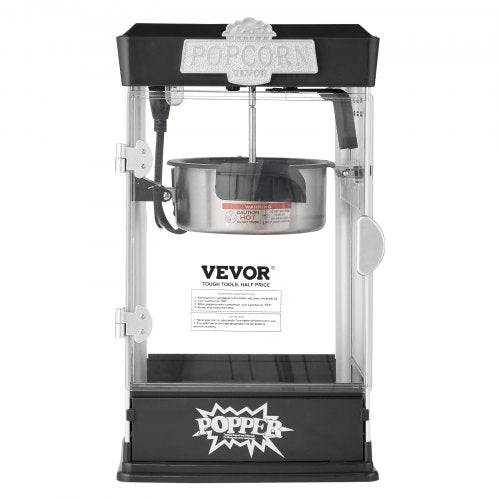 Popcorn Maker 480W Popcorn Popper Machine 4 Oz Kettle Makes 1.5 Gallon per Batch