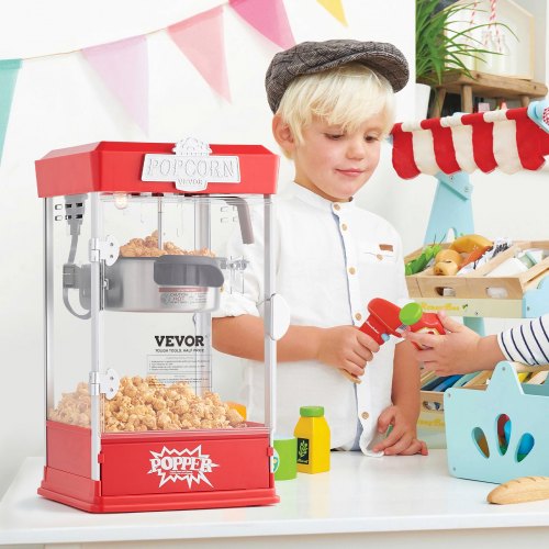 Popcorn Maker 480W Popcorn Popper Machine 4 Oz Kettle Makes 1.5 Gallon per Batch