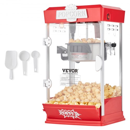 Popcorn Maker 480W Popcorn Popper Machine 4 Oz Kettle Makes 1.5 Gallon per Batch