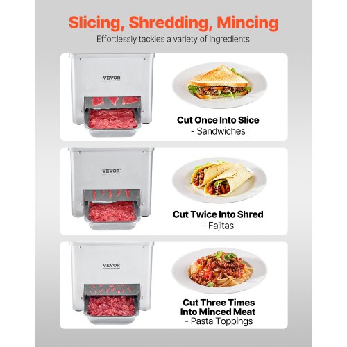 Meat Cutter Machine 550W Meat Slicer 350 lbh Commercial Meat Cutting