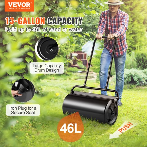 Lawn Roller 13 Gallon SandWater Filled Yard Roller Steel Sod Roller
