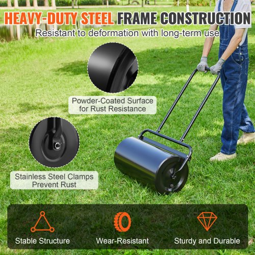 Lawn Roller 13 Gallon SandWater Filled Yard Roller Steel Sod Roller