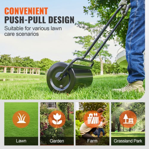 Lawn Roller 13 Gallon SandWater Filled Yard Roller Steel Sod Roller