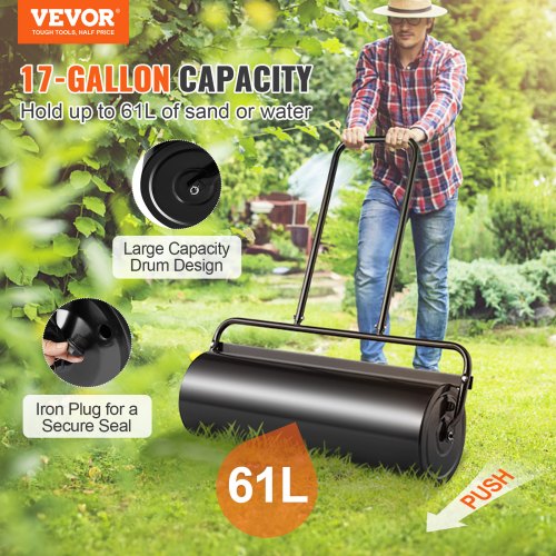 Lawn Roller 17 Gallon SandWater Filled Yard Roller Steel Sod Roller