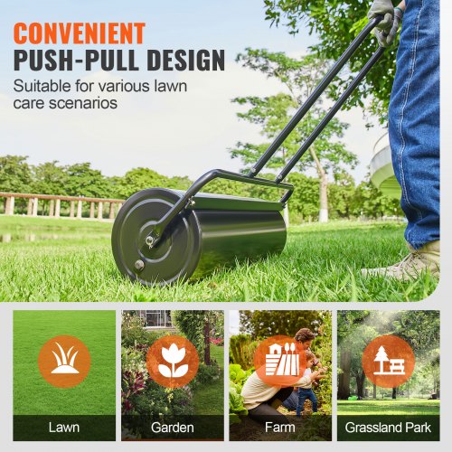 Lawn Roller 17 Gallon SandWater Filled Yard Roller Steel Sod Roller